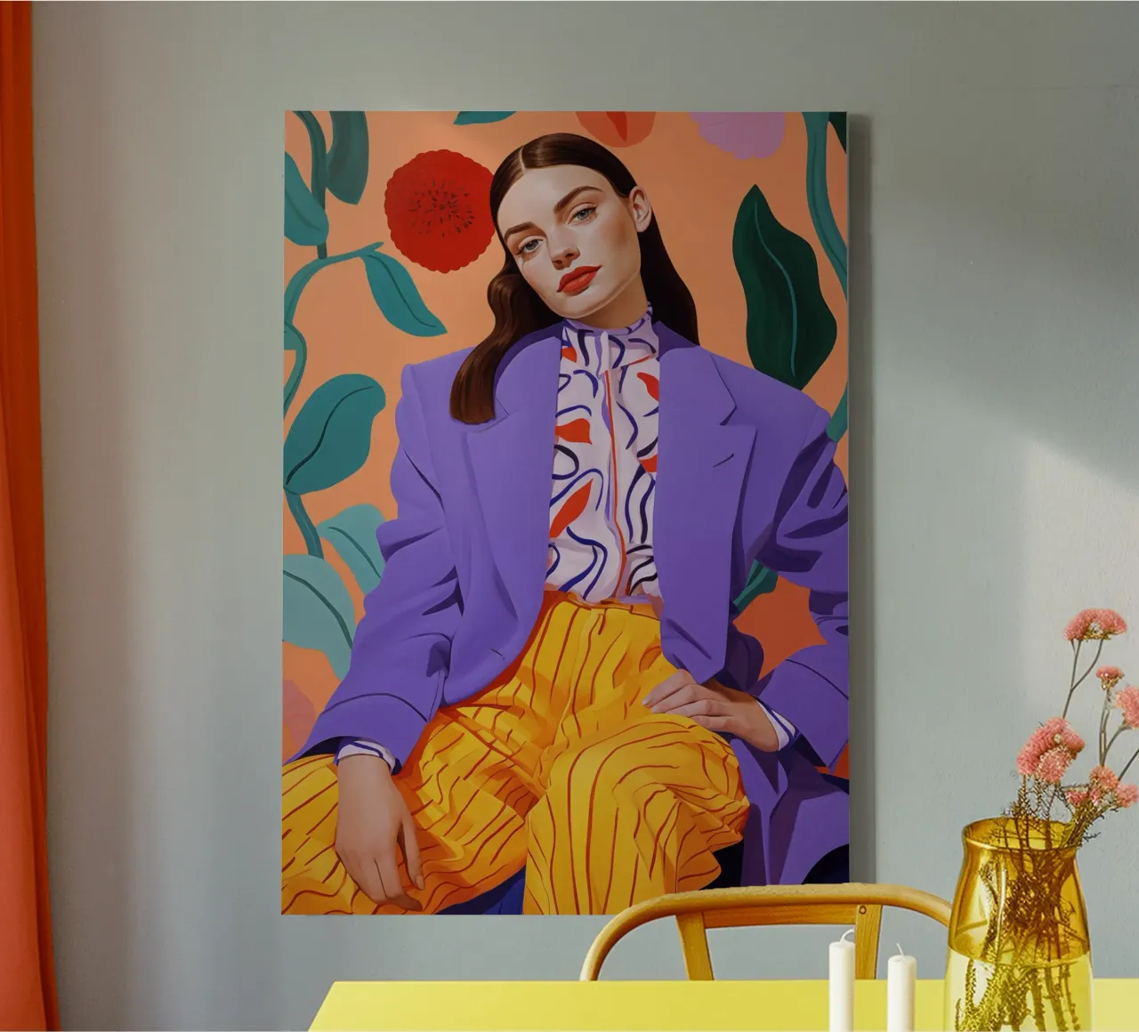 Boho Poster Club 6 Femmes 4 canvas met Baklijst van Boho Print Collection