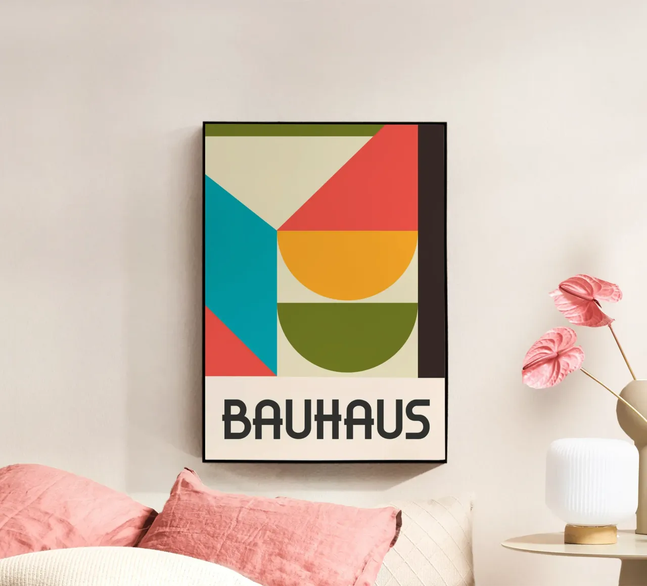 Bauhaus Color Block Geometric Mid-Century Abstract Print metacrilato de Grungeo