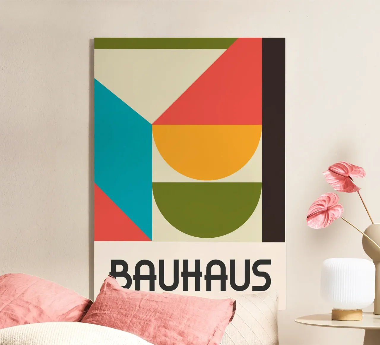 Bauhaus Color Block Geometric Mid-Century Abstract Print metacrilato de Grungeo