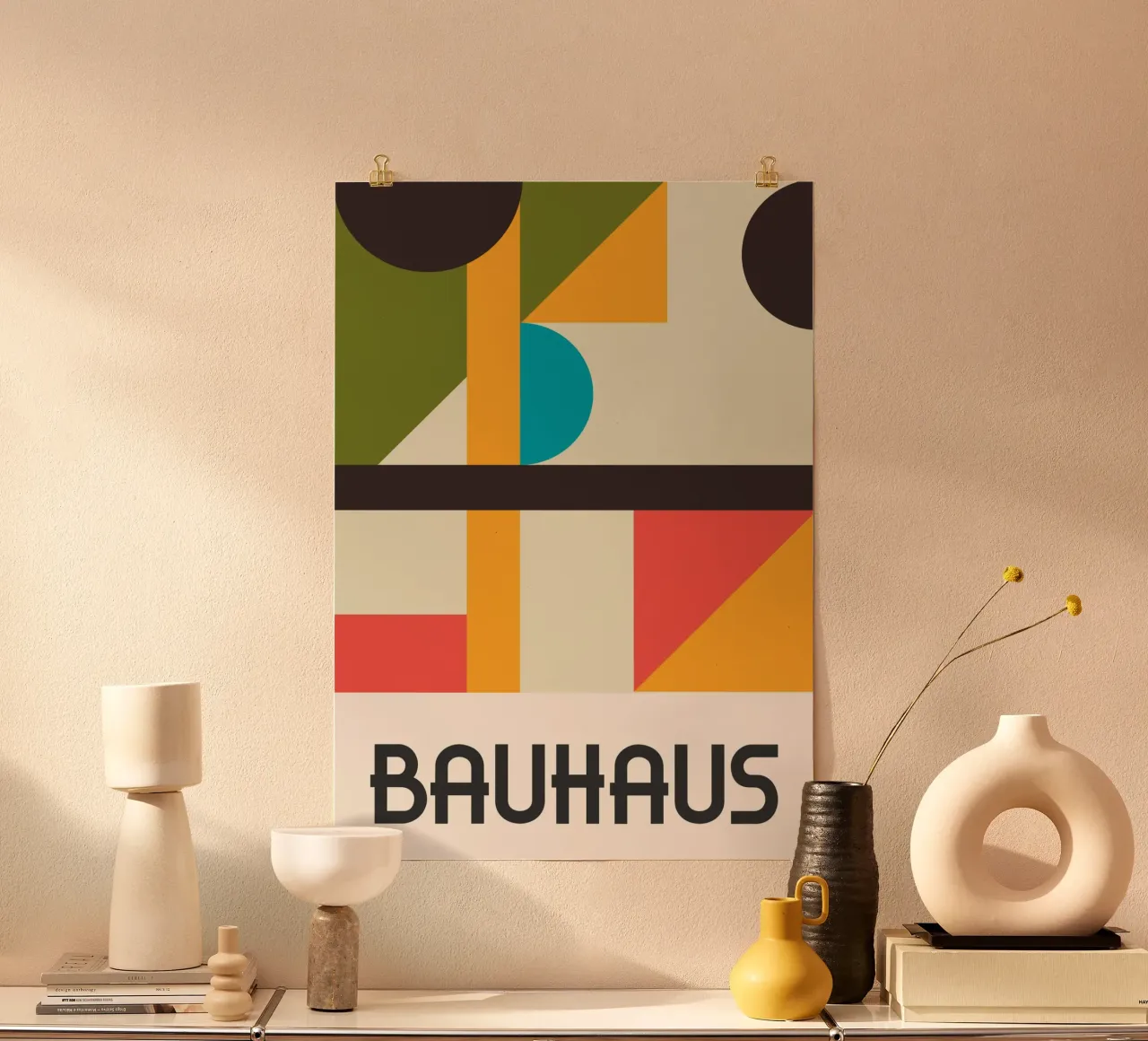 Bauhaus Forme geometriche complesse Stampa astratta a colori carta hahnemühle da Grungeo