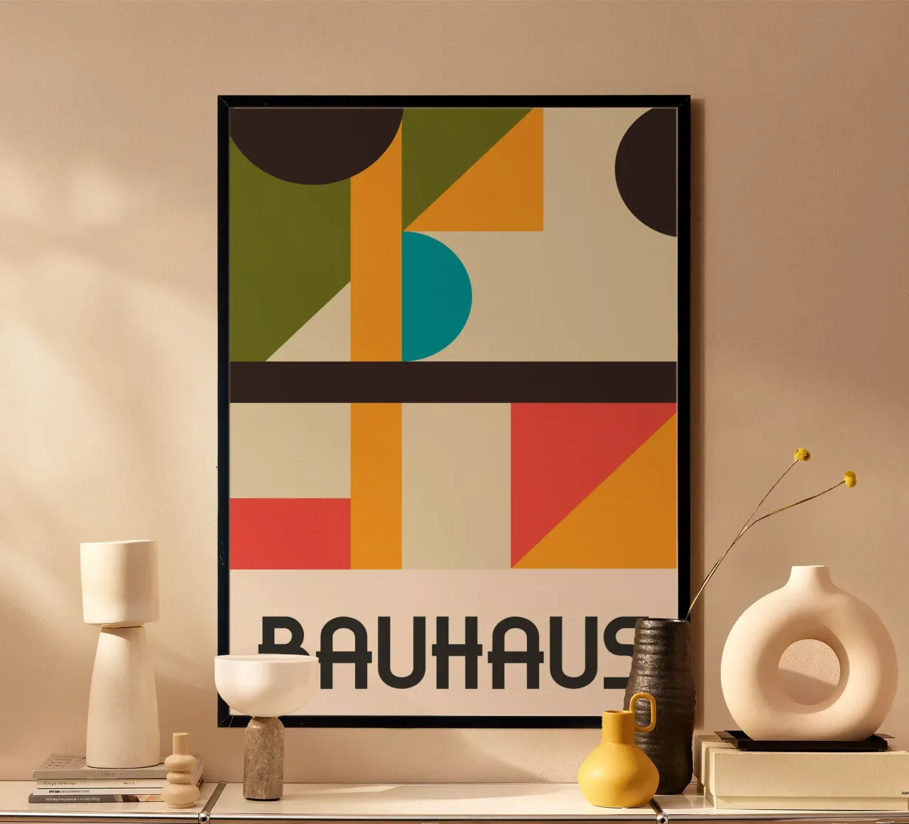 Bauhaus Forme geometriche complesse Stampa astratta a colori carta hahnemühle da Grungeo