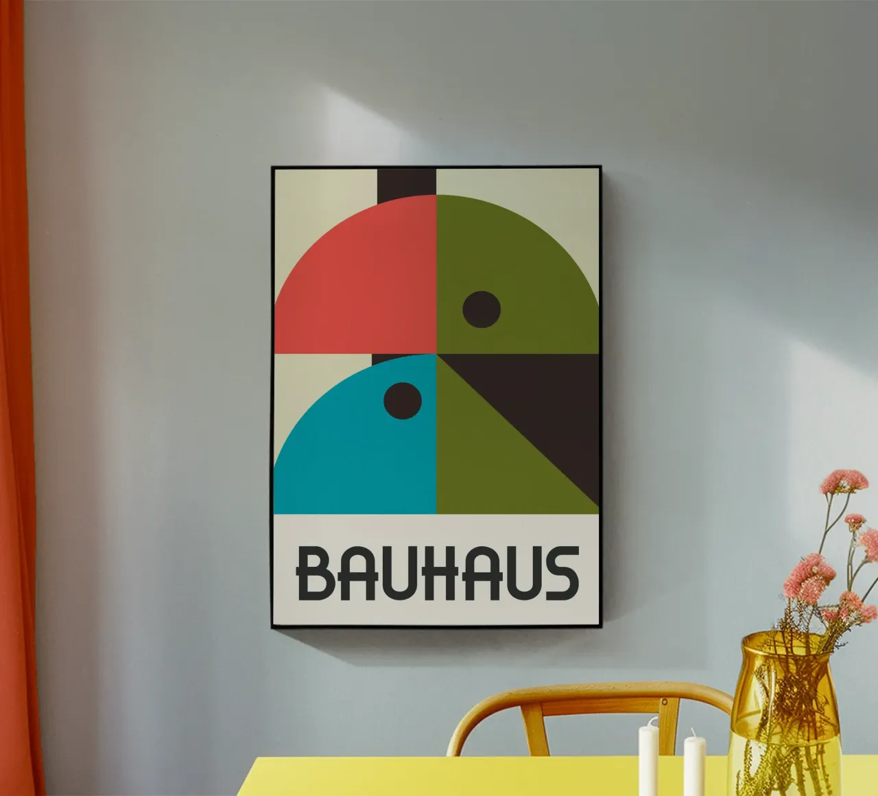 Bauhaus Uccello astratto Forme geometriche | Colore metà secolo plexiglass da Grungeo