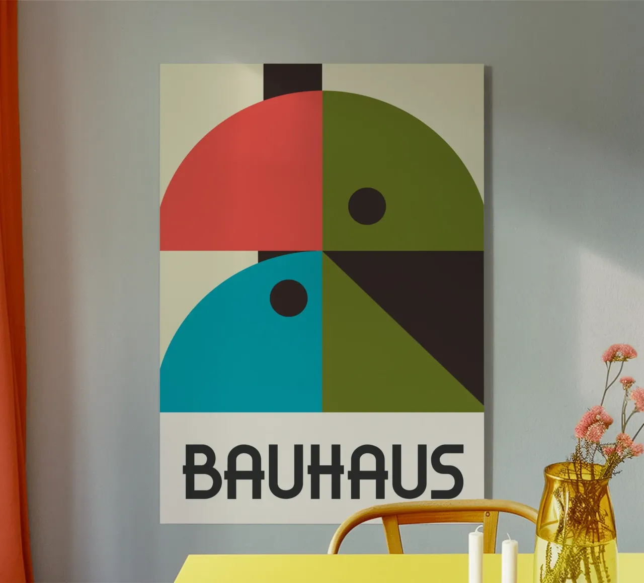 Bauhaus Uccello astratto Forme geometriche | Colore metà secolo plexiglass da Grungeo