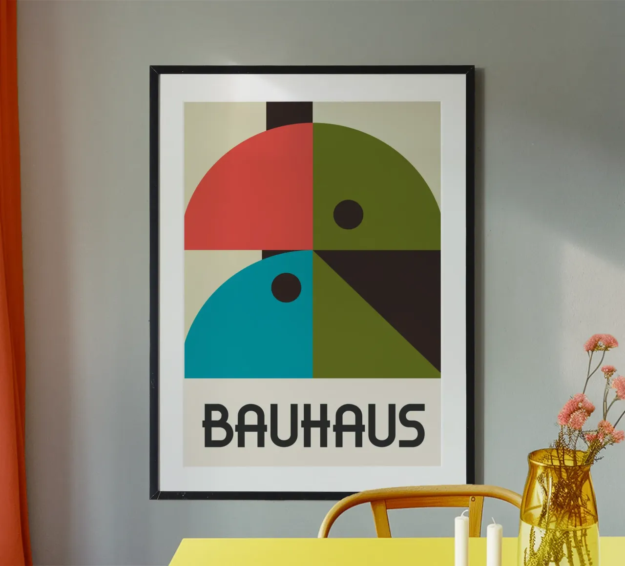 Bauhaus Uccello astratto Forme geometriche | Colore metà secolo carta hahnemühle da Grungeo