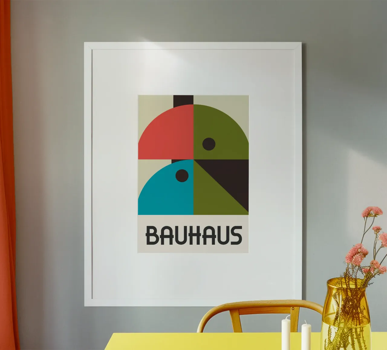 Bauhaus Uccello astratto Forme geometriche | Colore metà secolo carta hahnemühle da Grungeo