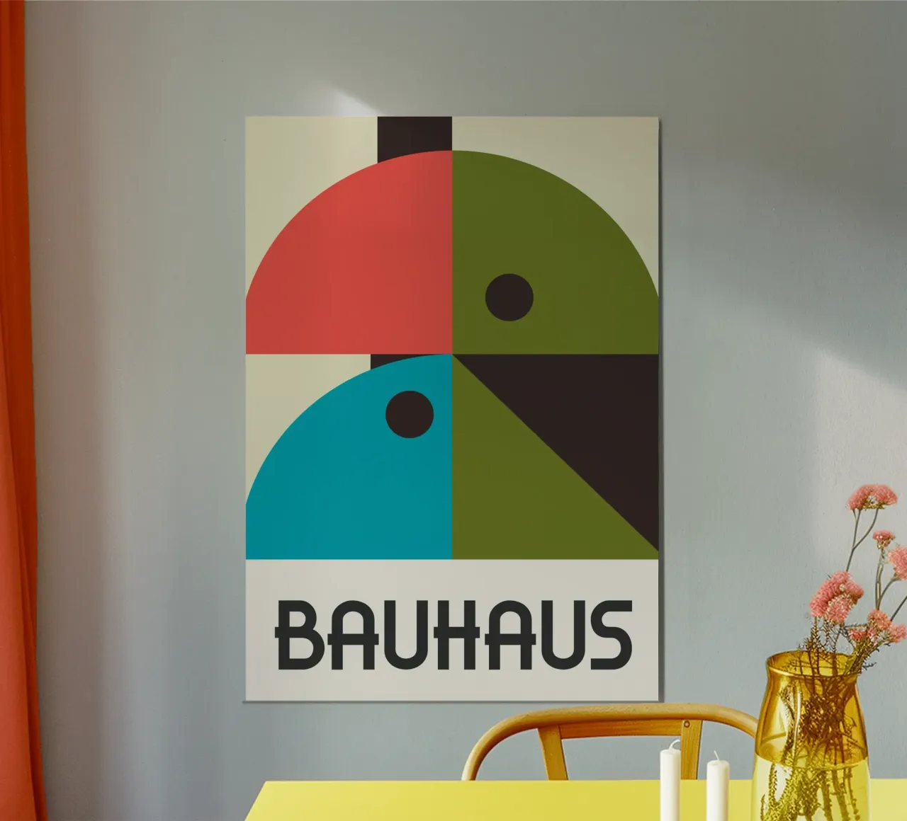 Bauhaus Uccello astratto Forme geometriche | Colore metà secolo carta hahnemühle da Grungeo