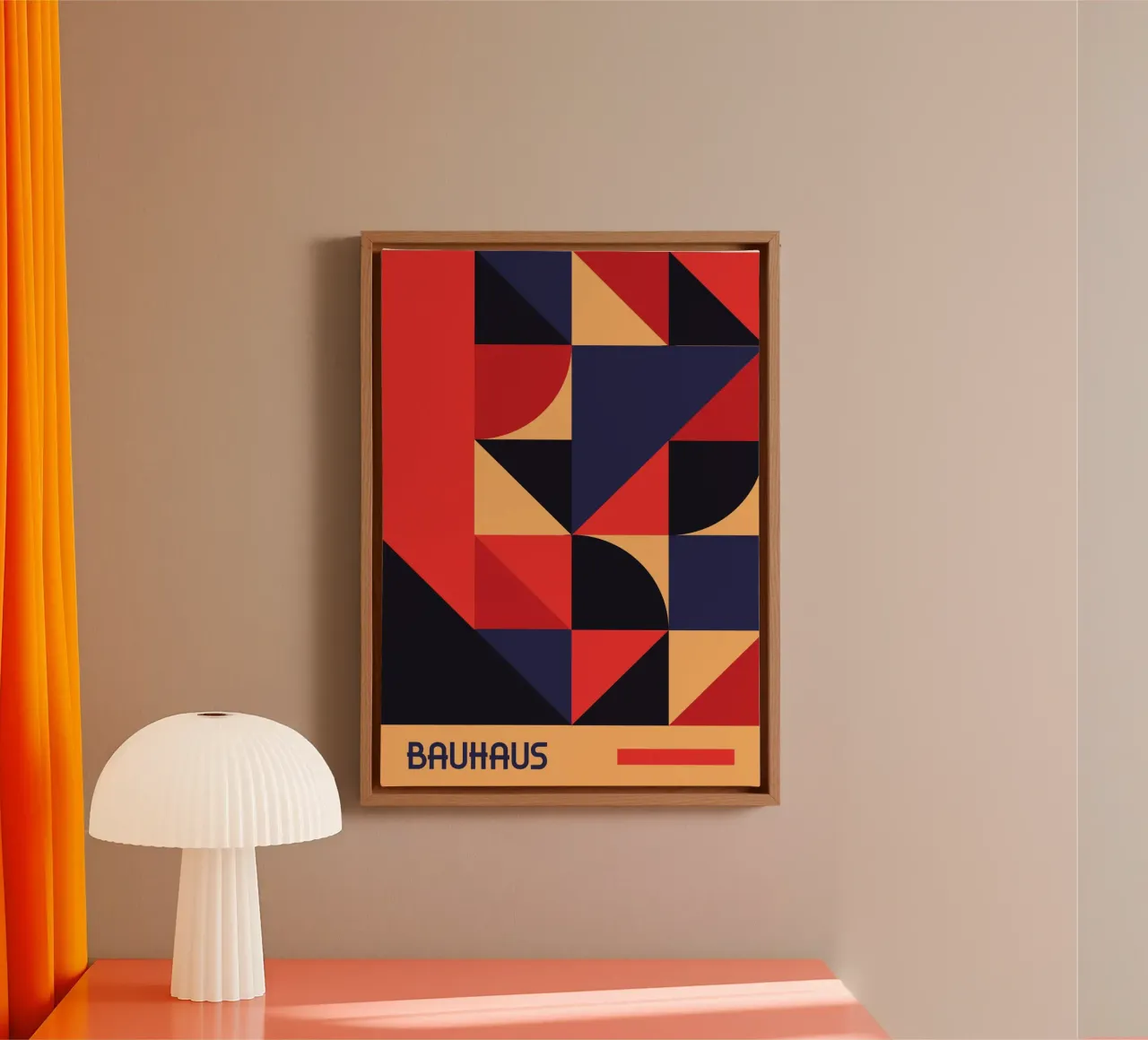 Bauhaus Geometric Shapes Complex Abstract Color Print lienzo de Grungeo