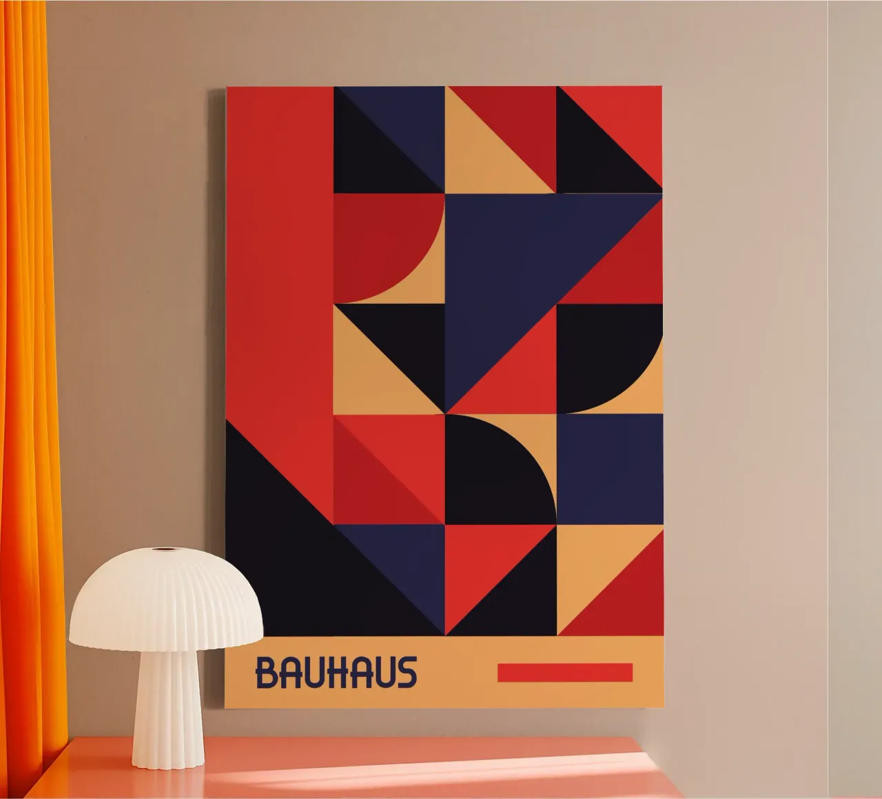 Bauhaus Geometric Shapes Complex Abstract Color Print lienzo de Grungeo