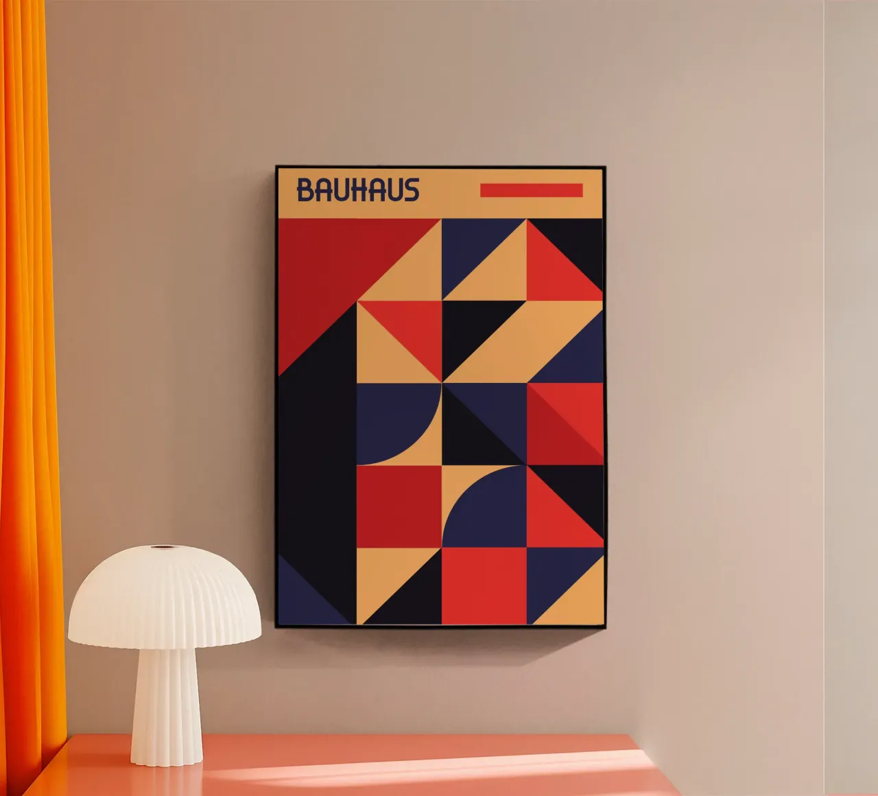 Bauhaus Geometric Abstract Pattern | Primary Colour Block Ar acrylic glass by Grungeo