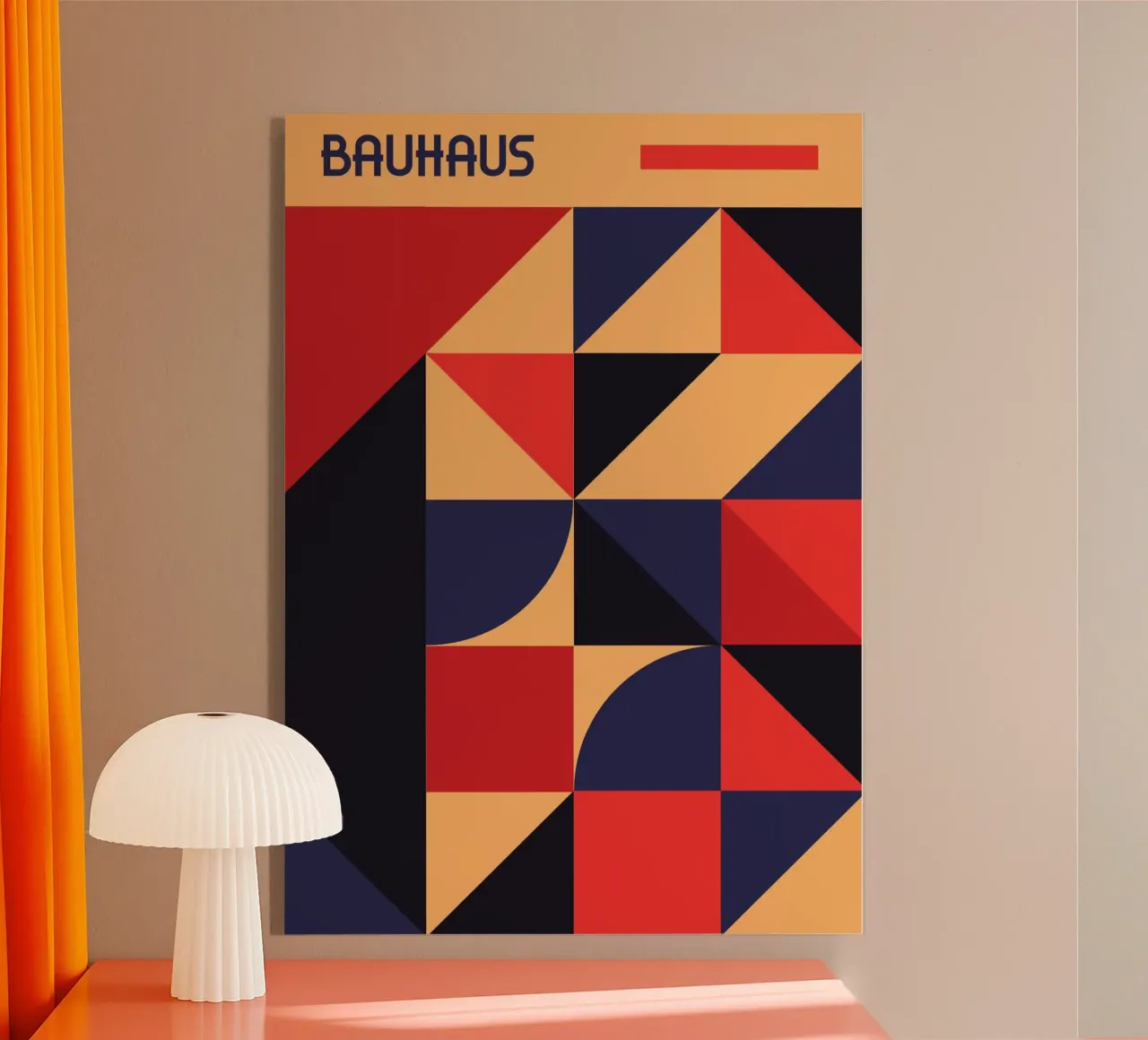 Bauhaus Geometric Abstract Pattern | Primary Colour Block Ar acrylic glass by Grungeo