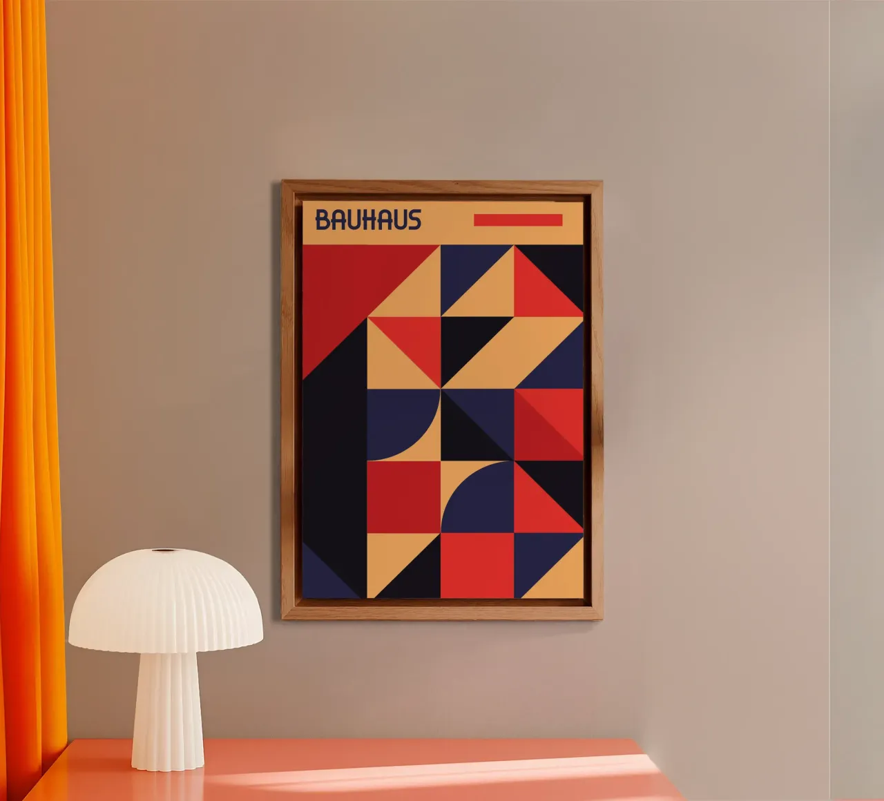 Bauhaus Geometric Abstract Pattern | Primary Colour Block Ar alu-dibond by Grungeo