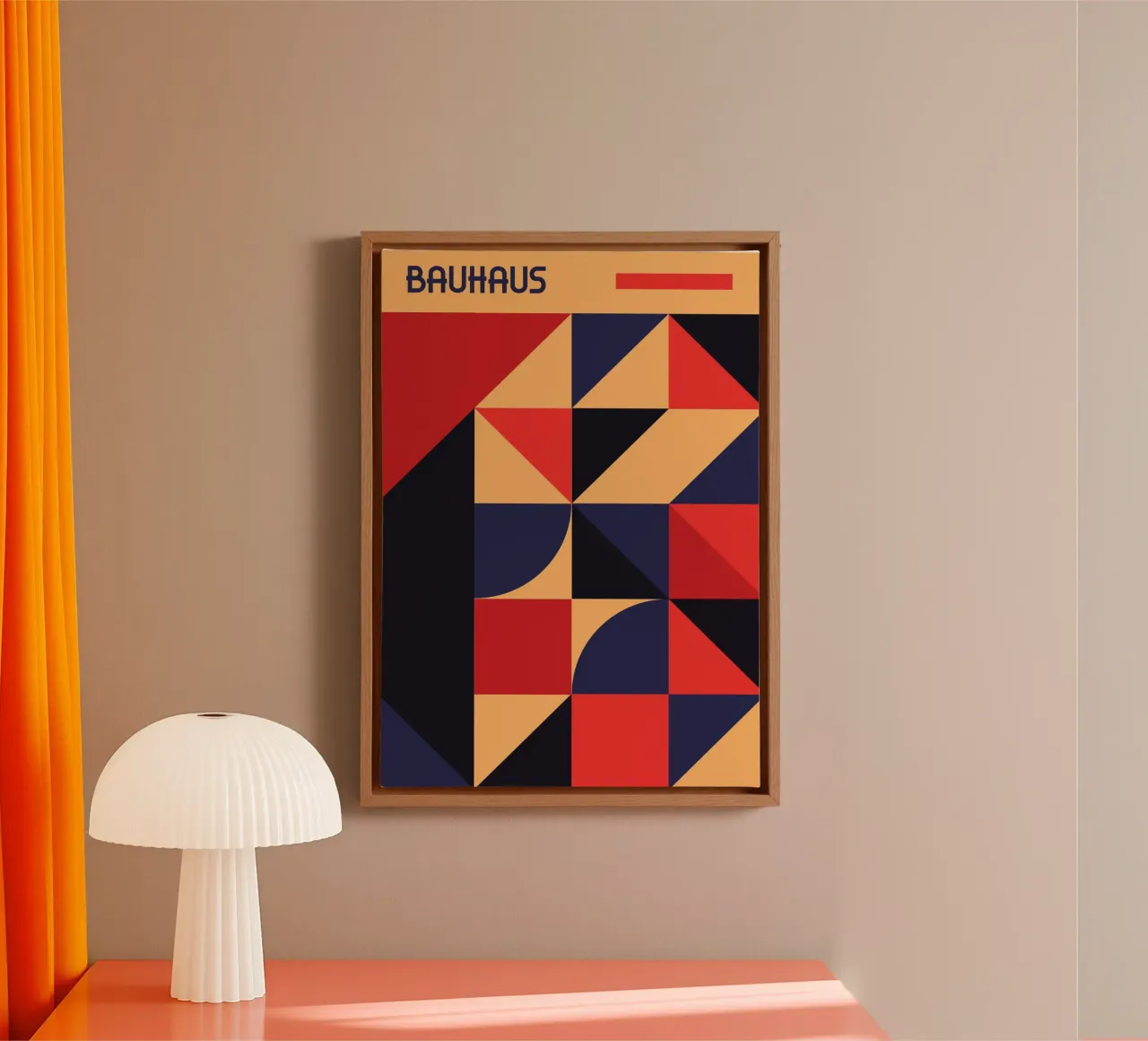 Bauhaus Geometric Abstract Pattern | Primary Colour Block Ar canvas by Grungeo