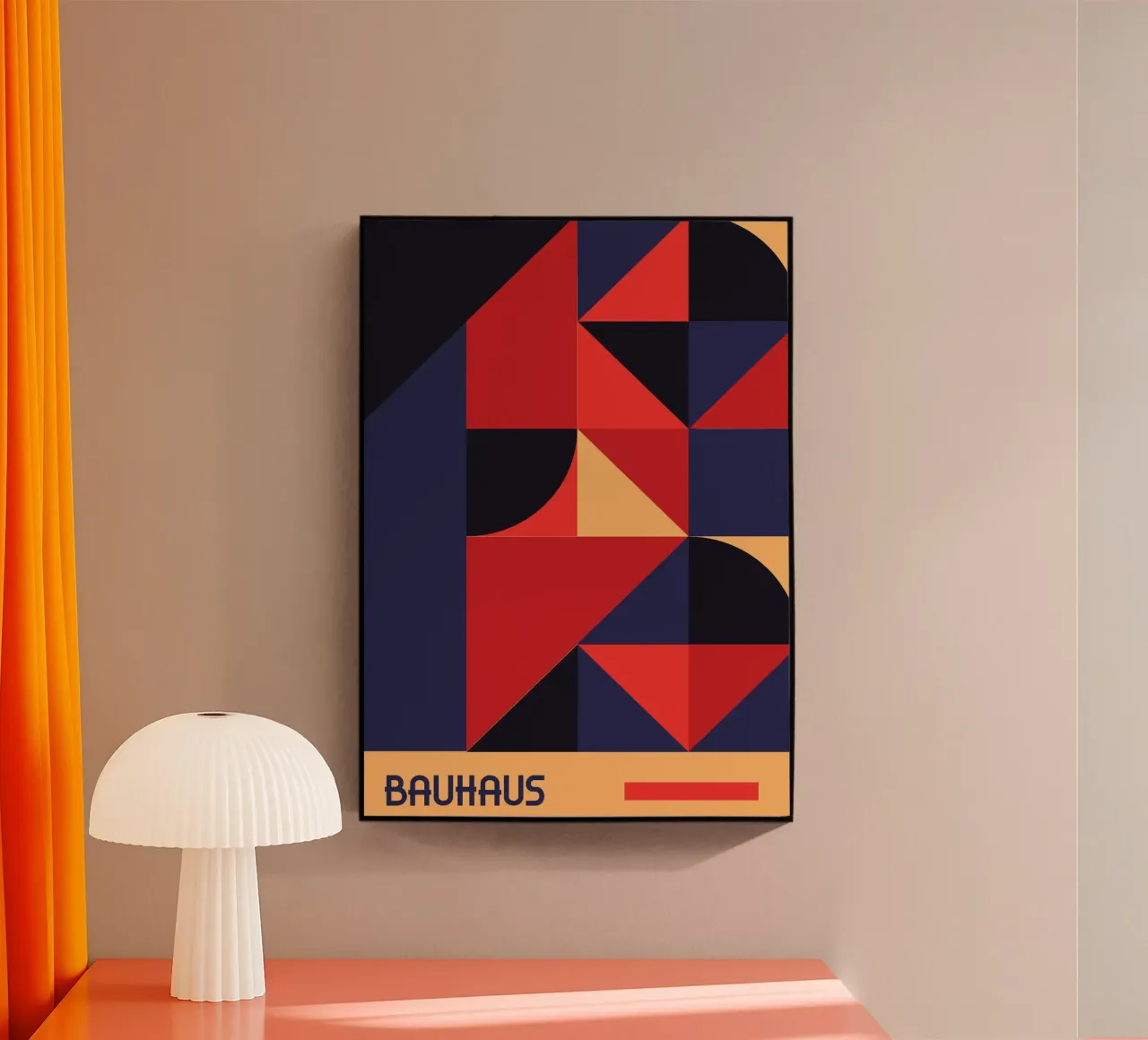 Bauhaus Geometric Shapes Bold Abstract De Stijl Print metacrilato de Grungeo