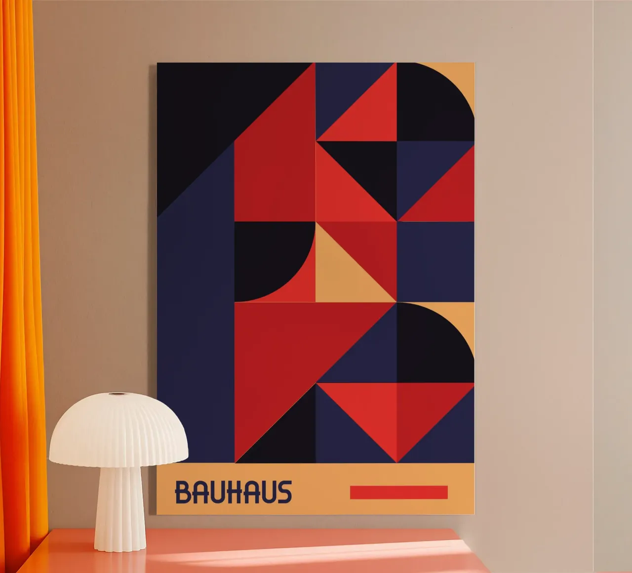 Bauhaus Geometric Shapes Bold Abstract De Stijl Print metacrilato de Grungeo