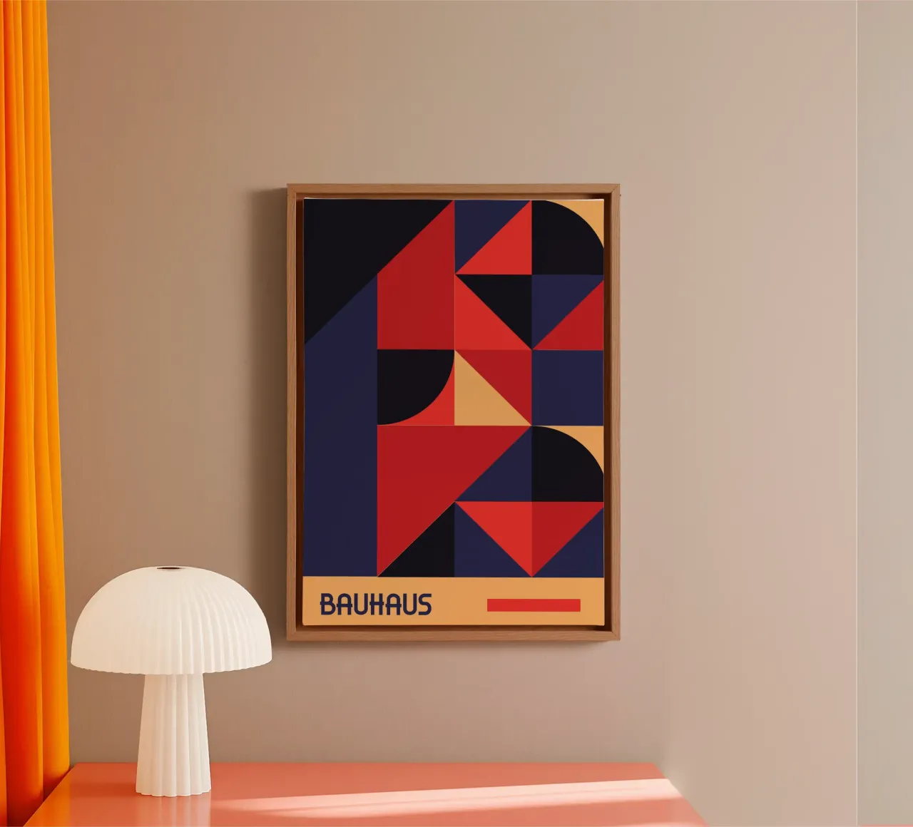 Bauhaus Geometric Shapes Bold Abstract De Stijl Print canvas by Grungeo