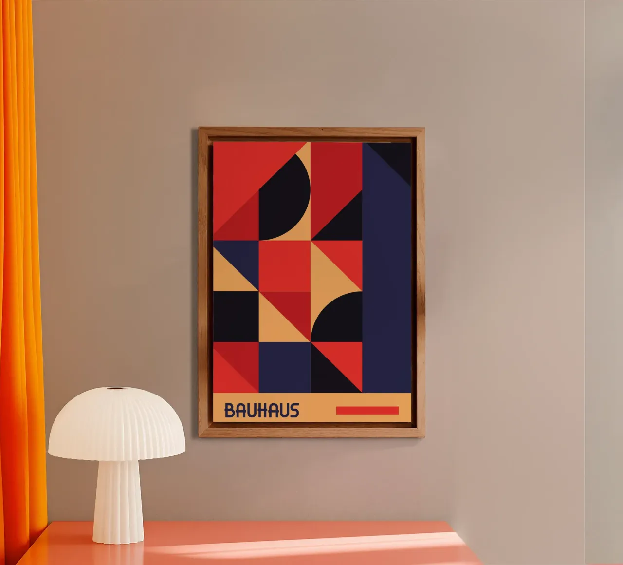 Bauhaus Geometric Colour Block Pattern | Mid-Century Abstrac aluminio dibond de Grungeo