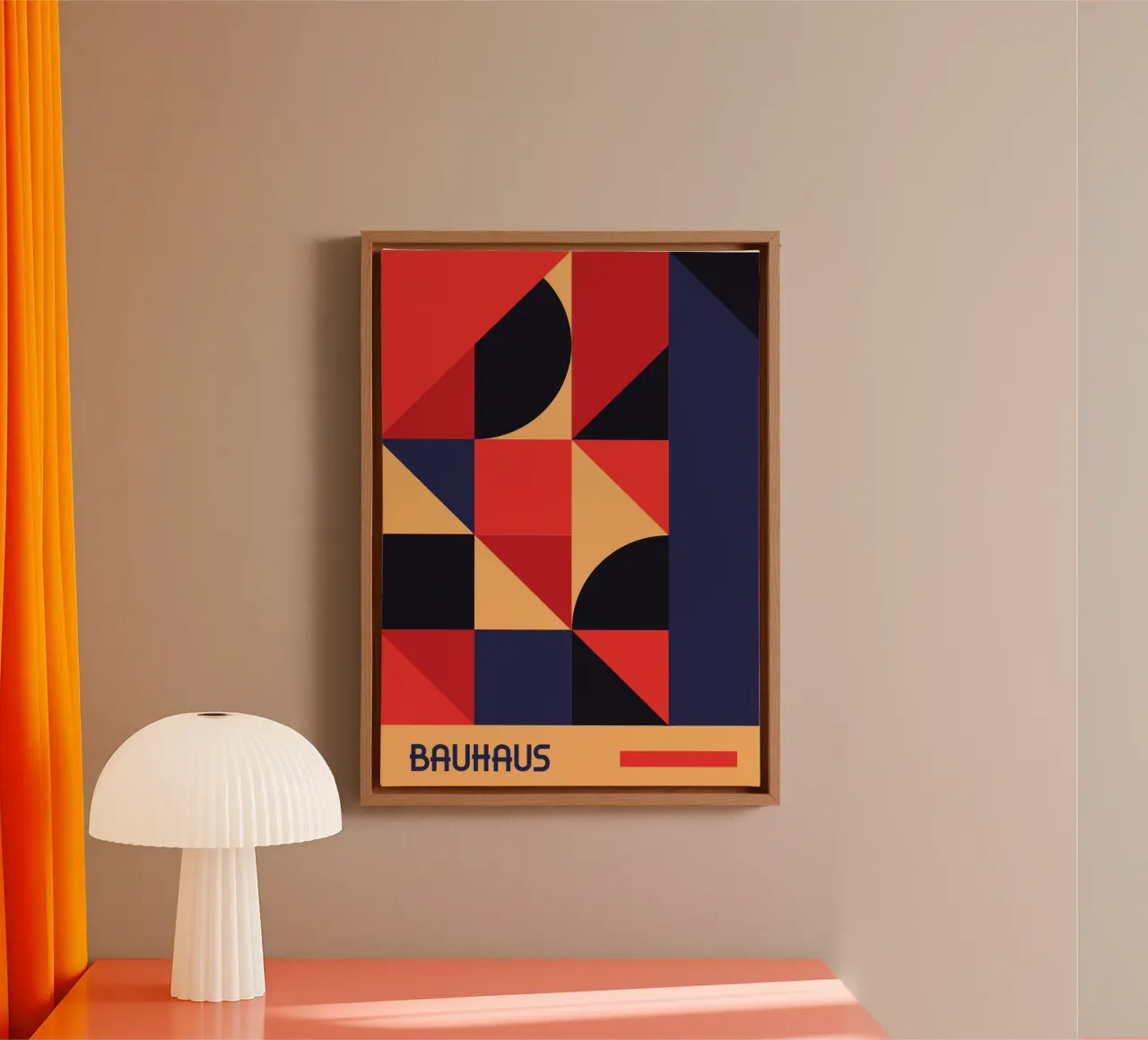 Bauhaus Geometric Colour Block Pattern | Mid-Century Abstrac lienzo de Grungeo
