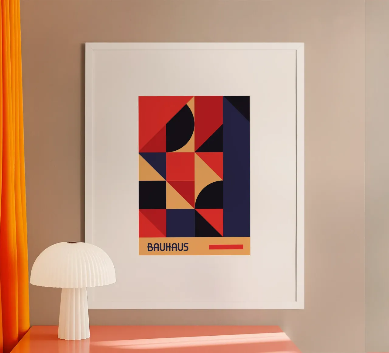 Bauhaus - Modello geometrico a blocchi di colore - Mid-Century Abstrac carta hahnemühle da Grungeo