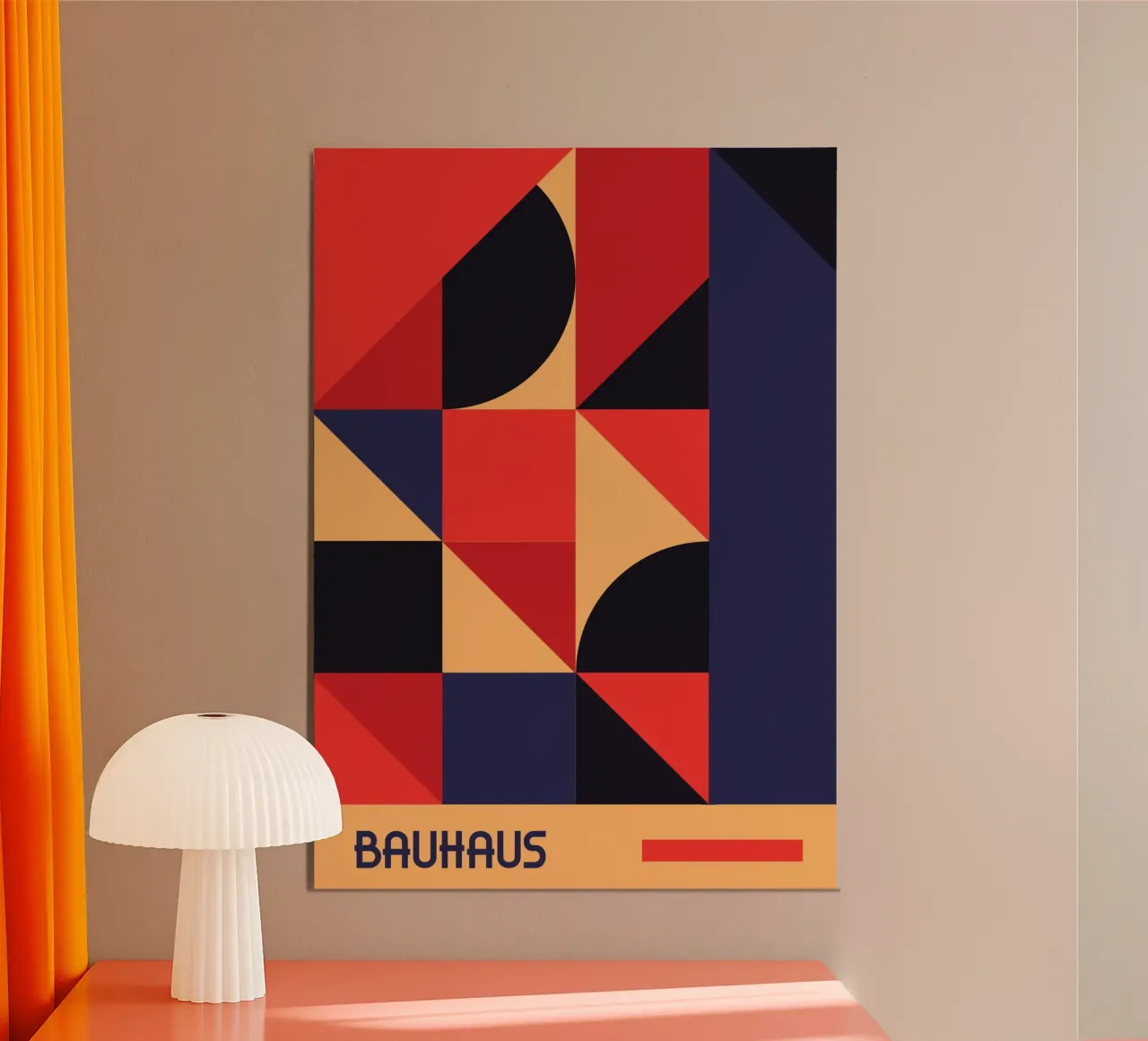 Bauhaus - Modello geometrico a blocchi di colore - Mid-Century Abstrac carta hahnemühle da Grungeo