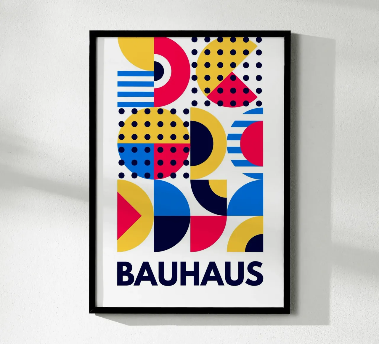 Poster Bauhaus Colori primari Forme geometriche astratte carta hahnemühle da Grungeo
