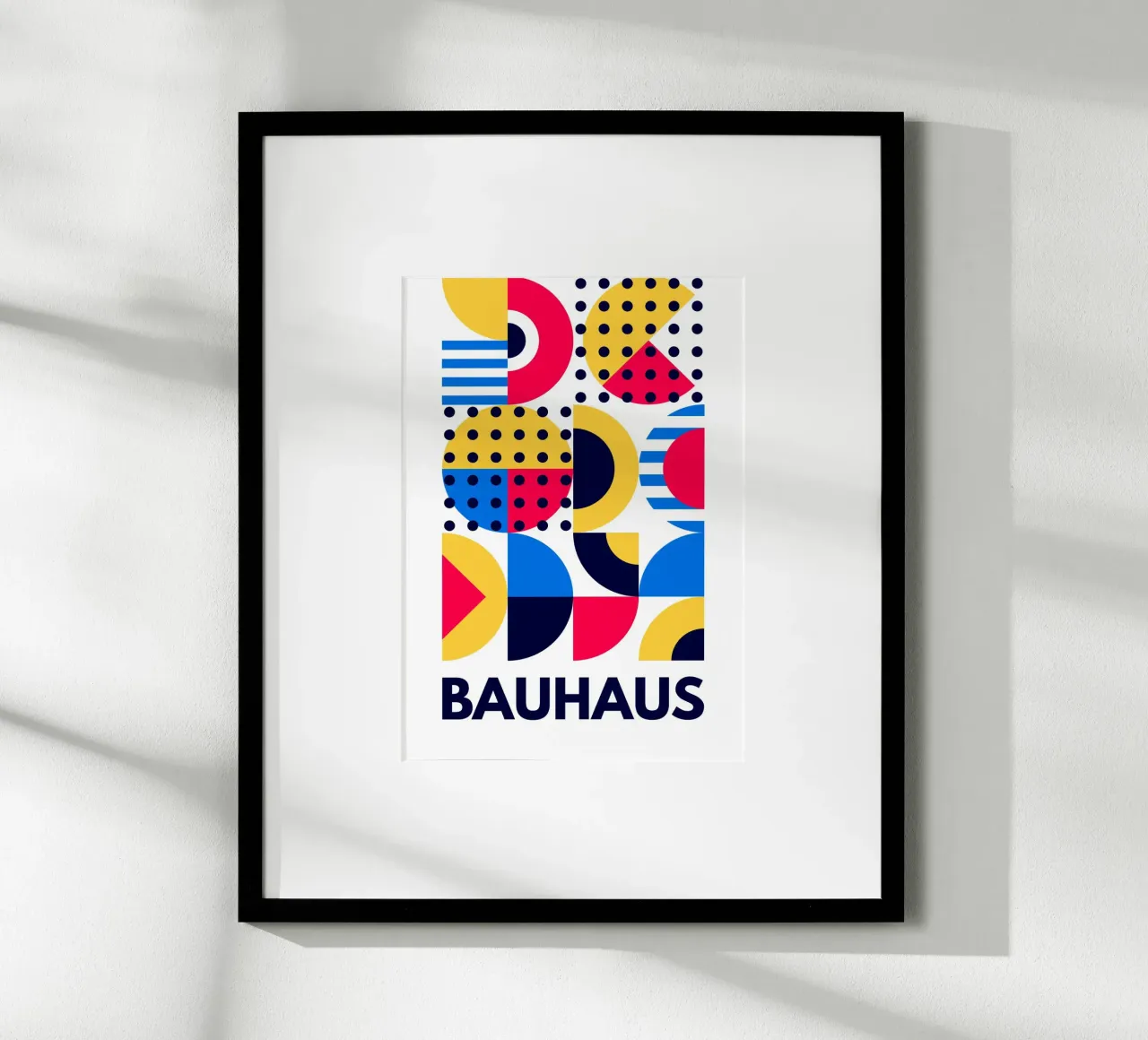 Poster Bauhaus Colori primari Forme geometriche astratte carta hahnemühle da Grungeo