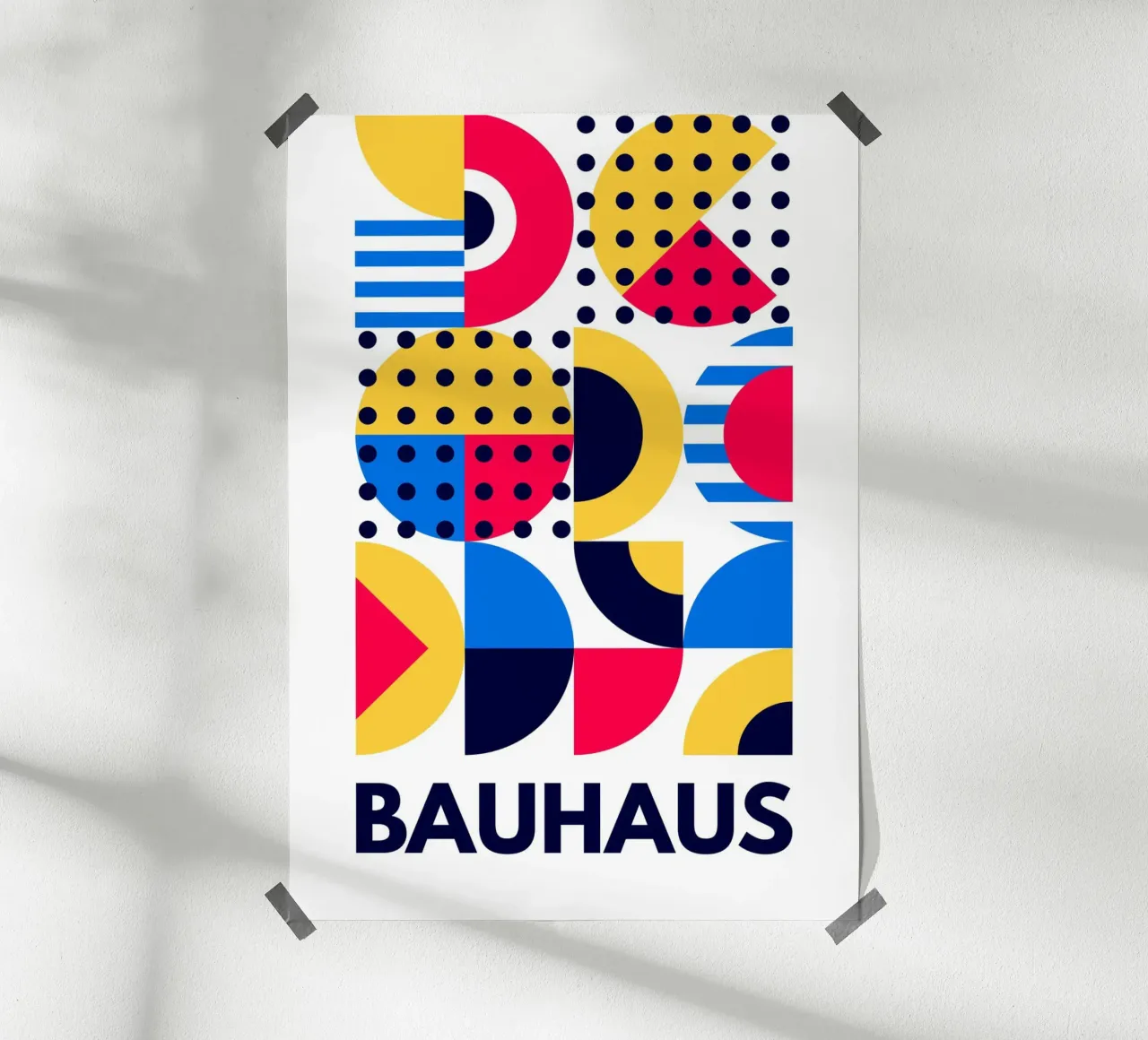 Poster Bauhaus Colori primari Forme geometriche astratte carta hahnemühle da Grungeo