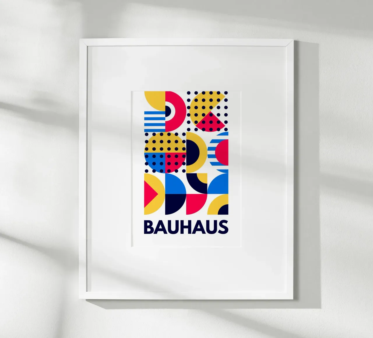 Poster Bauhaus Colori primari Forme geometriche astratte carta hahnemühle da Grungeo