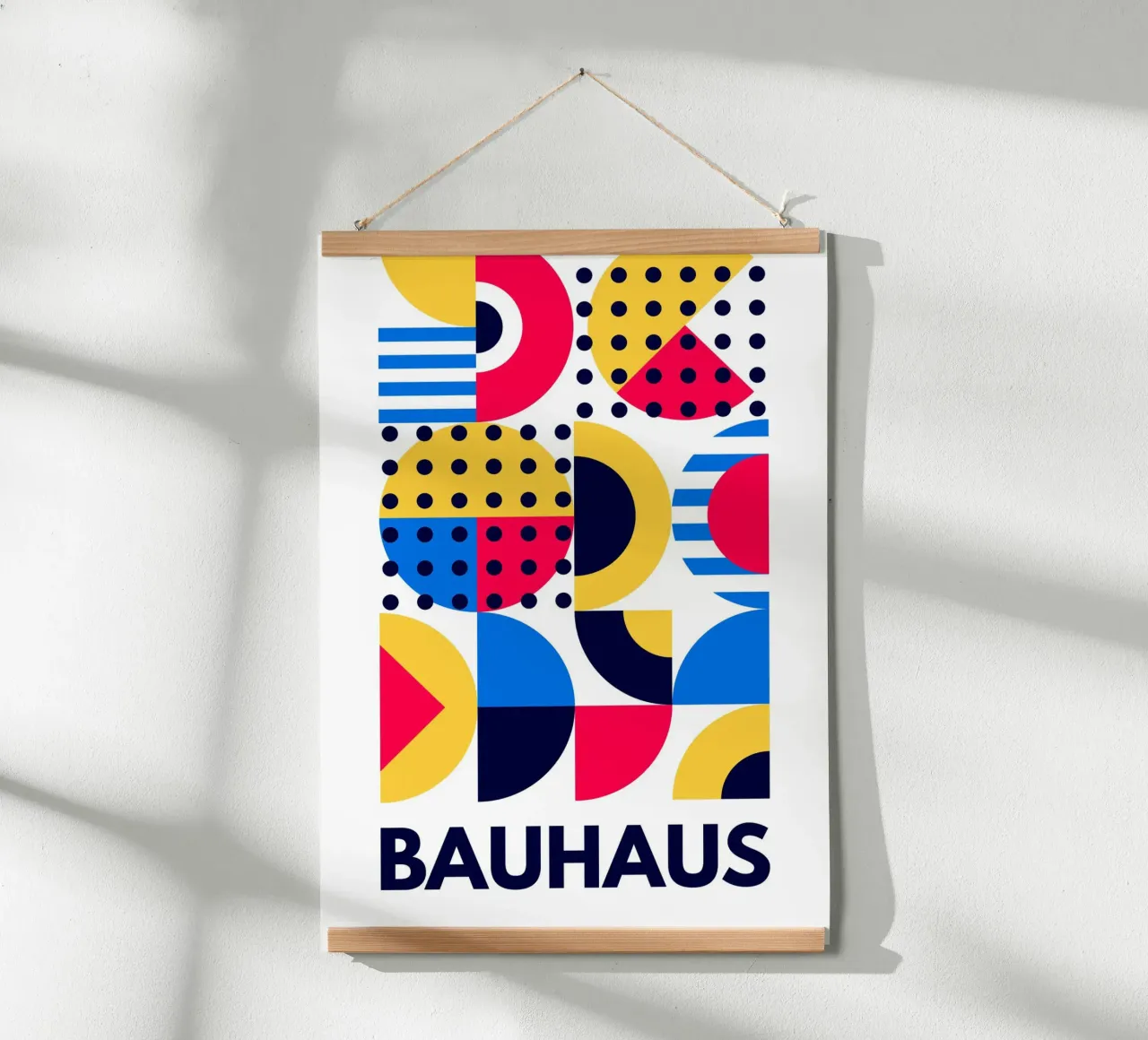 Poster Bauhaus Colori primari Forme geometriche astratte carta hahnemühle da Grungeo