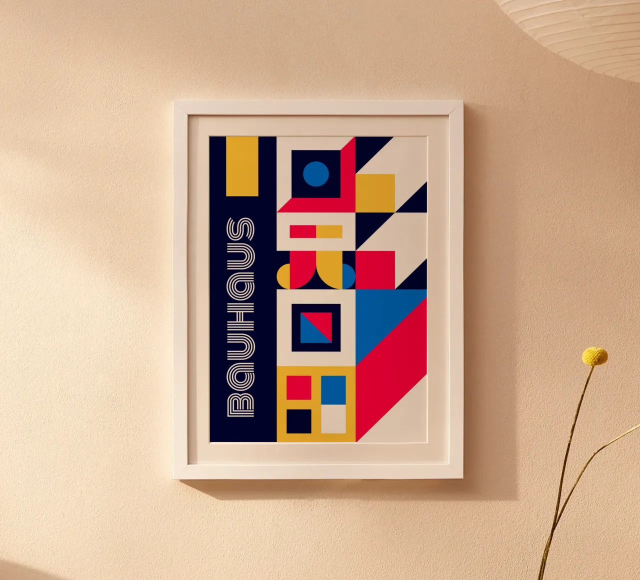 Bauhaus Primary Colors Geometric Abstract Layered Print (imprimé géométrique abstrait) hahnemühle de Grungeo