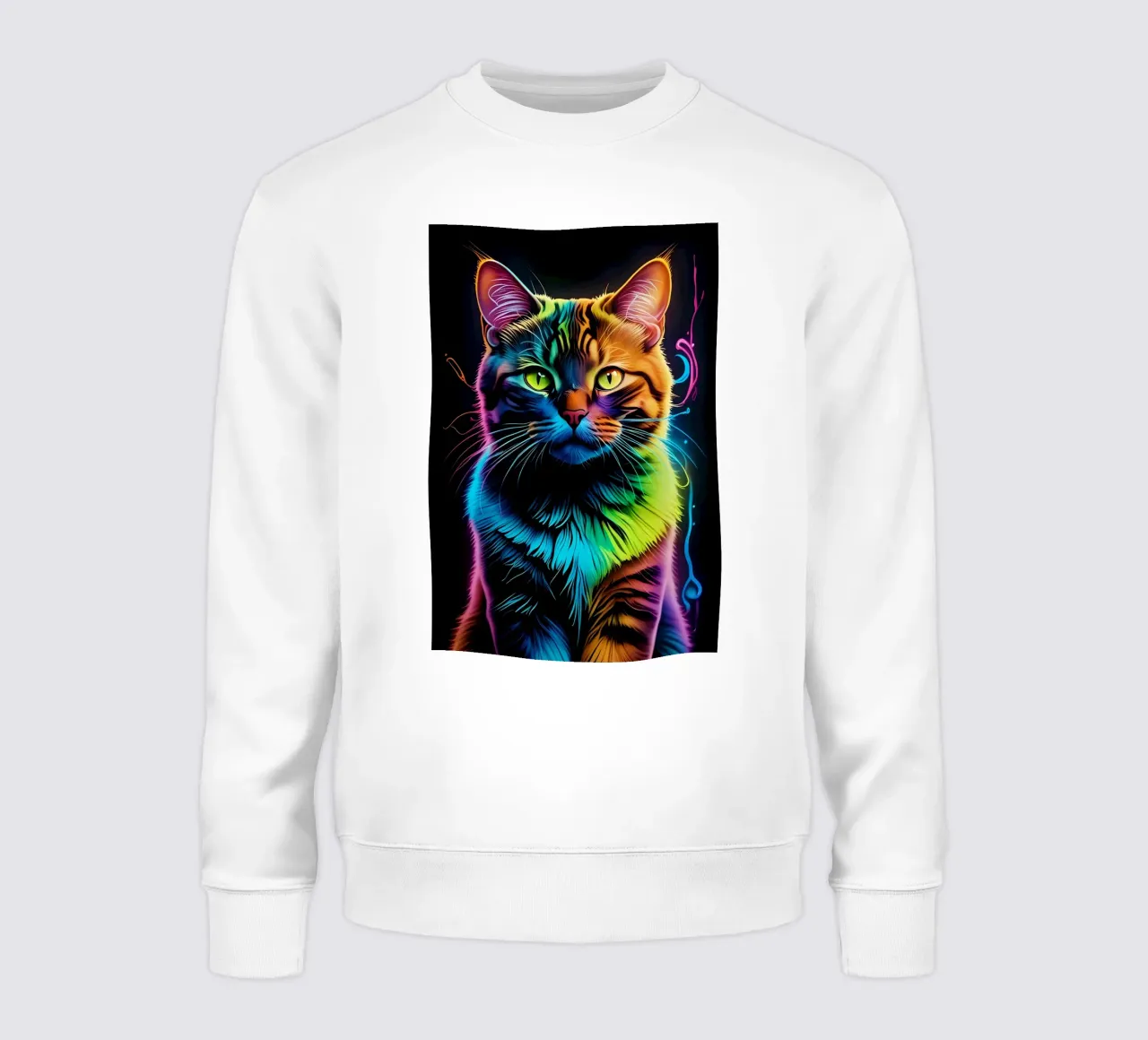 Gatto colorato al neon felpa da MakArena