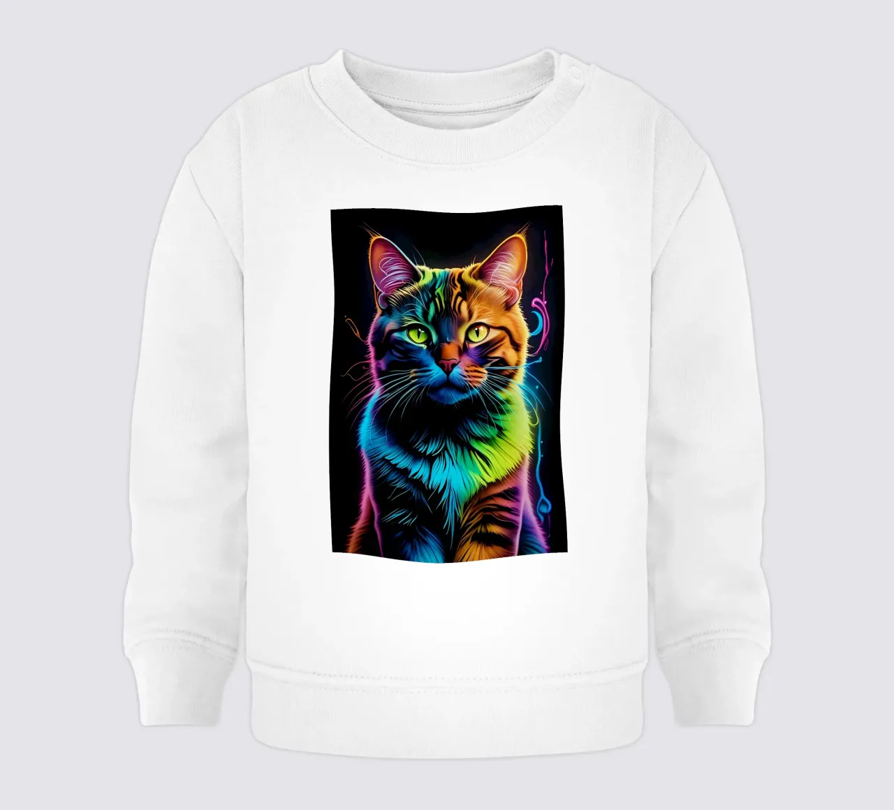 Gatto colorato al neon felpa neonato da MakArena