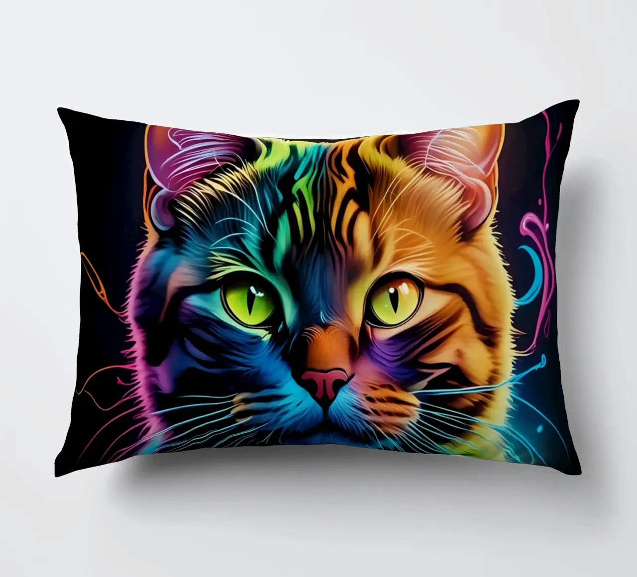 Gatto colorato al neon cuscino da MakArena