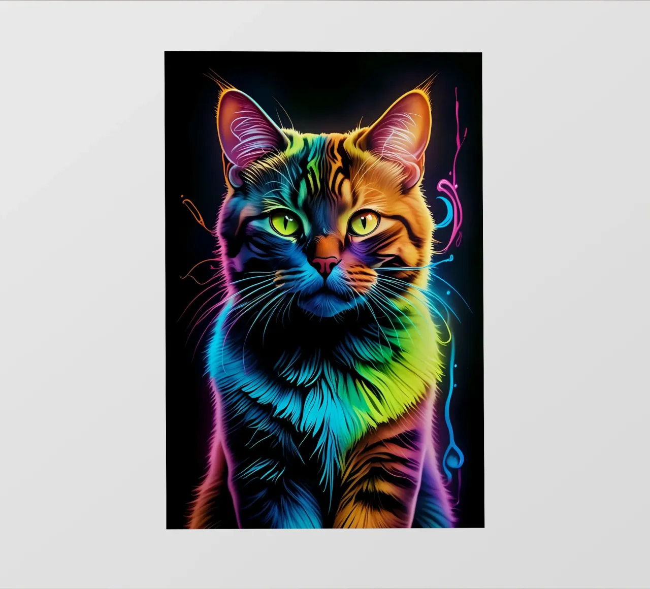 Gatto colorato al neon telo in pvc da MakArena