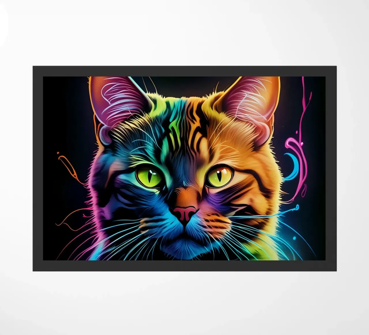 Gatto colorato al neon zerbino da MakArena