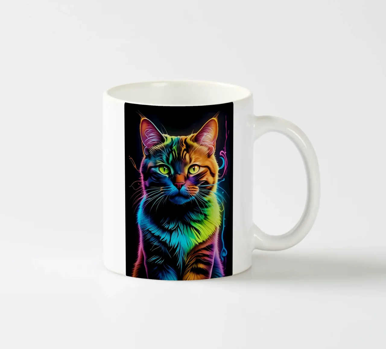 Gatto colorato al neon tazza in ceramica da MakArena