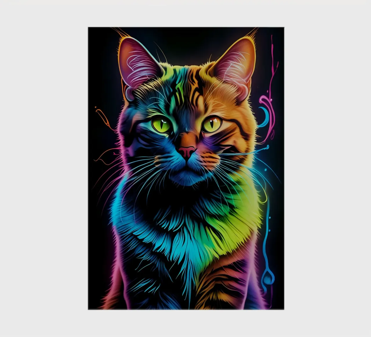Cat neon colorful notebook by MakArena