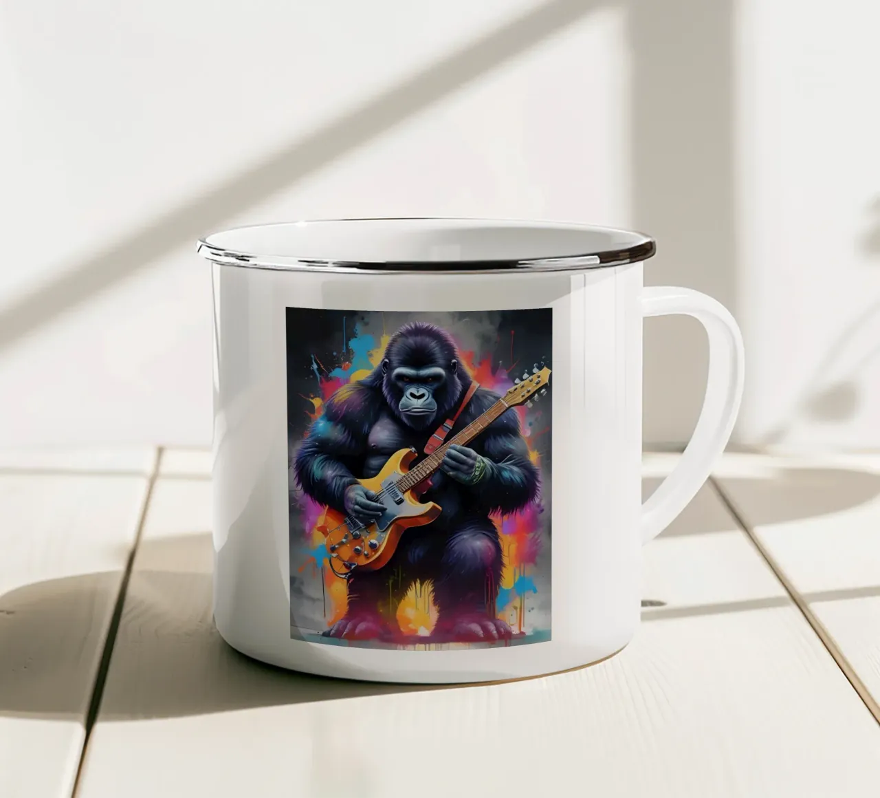 Gorilla rocker tazza in smalto da MakArena