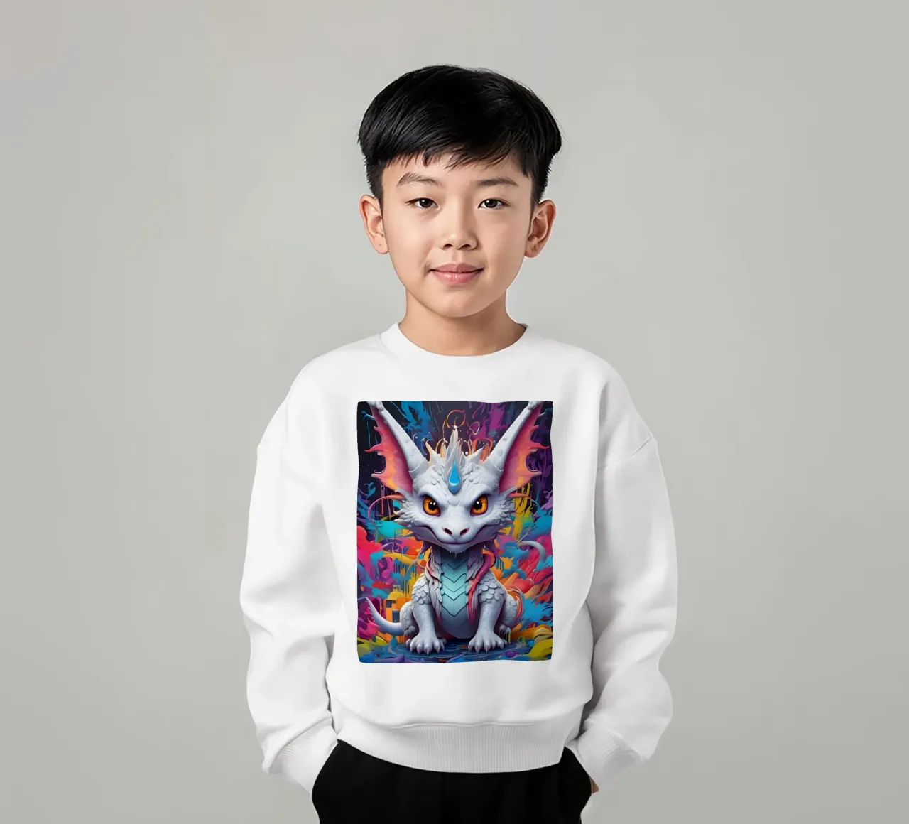Piccolo drago bianco felpa bambino da MakArena