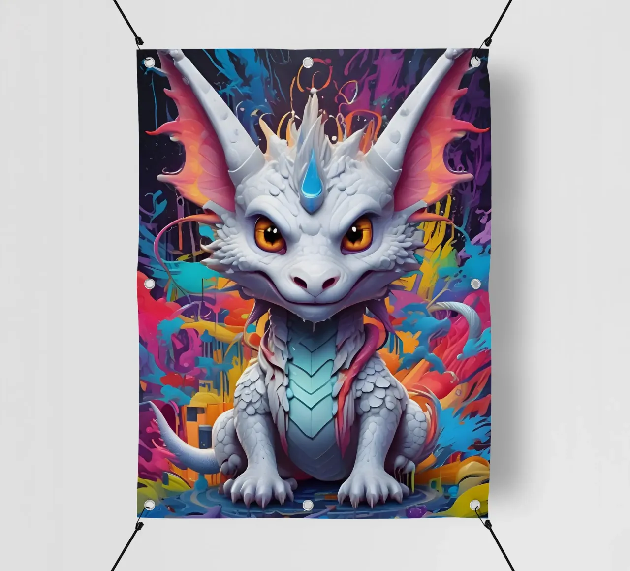 Piccolo drago bianco telo in pvc da MakArena