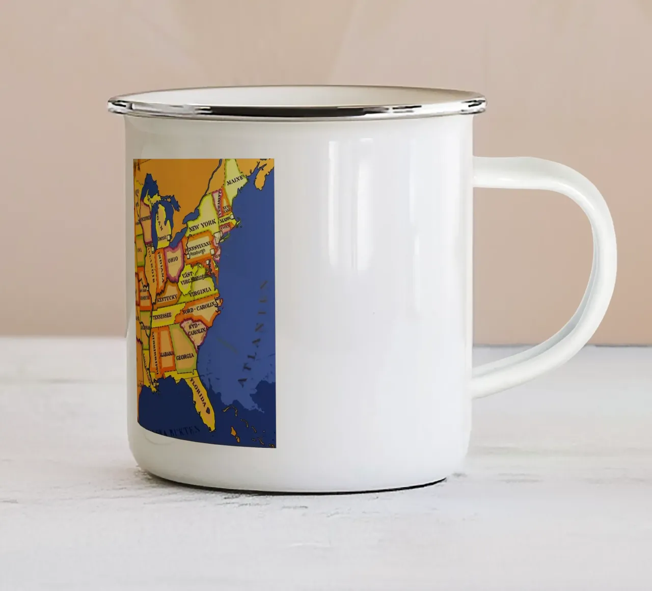 STATI UNITI D'AMERICA tazza in smalto da Piccola Serenata