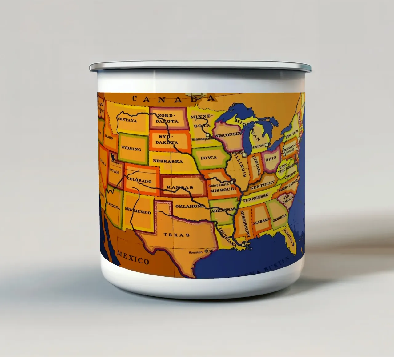 STATI UNITI D'AMERICA tazza in smalto da Piccola Serenata
