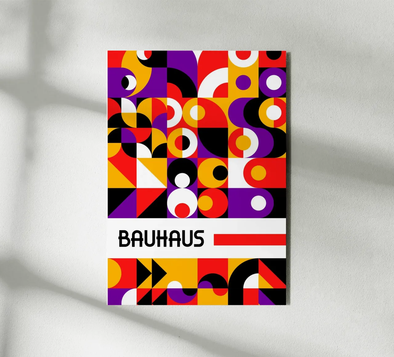 Bauhaus Composizione astratta totale | Colori primari Geometri alluminio dibond da Grungeo