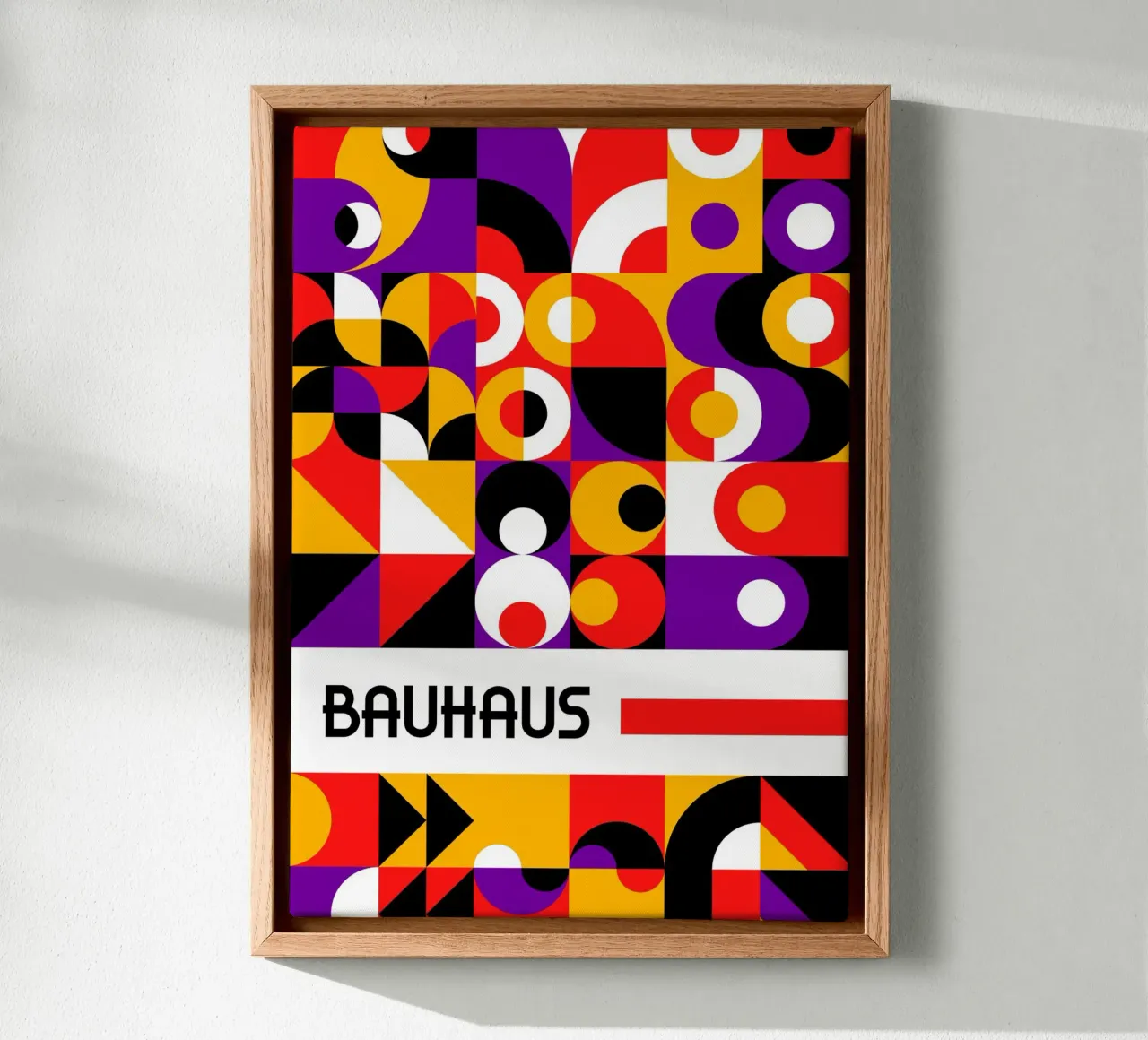 Bauhaus Total Composición Abstracta | Colores Primarios Geometri lienzo de Grungeo
