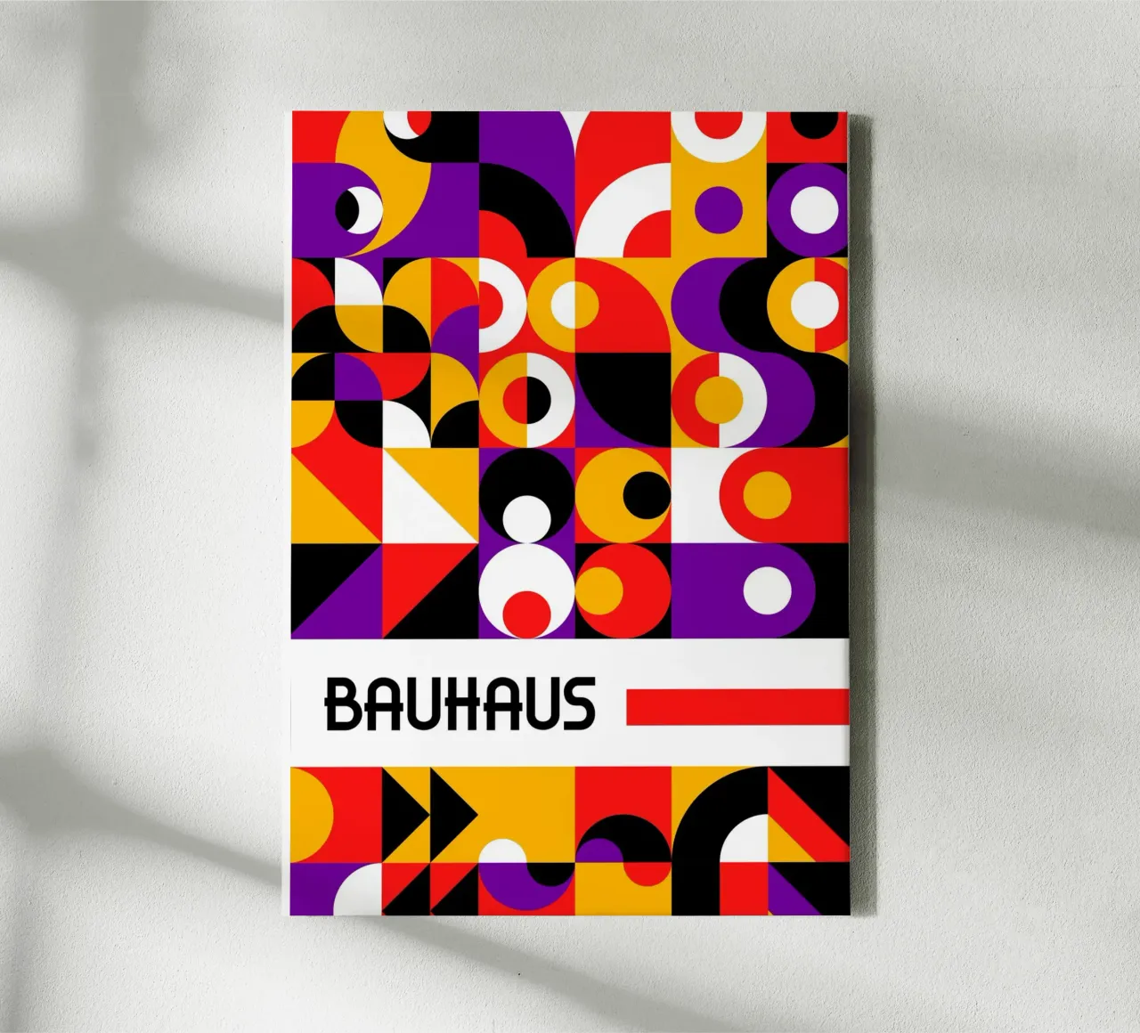 Bauhaus Total Composición Abstracta | Colores Primarios Geometri lienzo de Grungeo