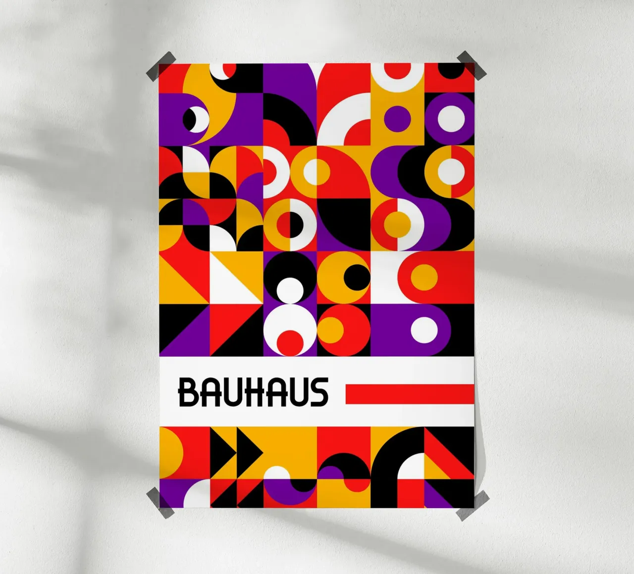 Bauhaus Total Composición Abstracta | Colores Primarios Geometri poster de Grungeo