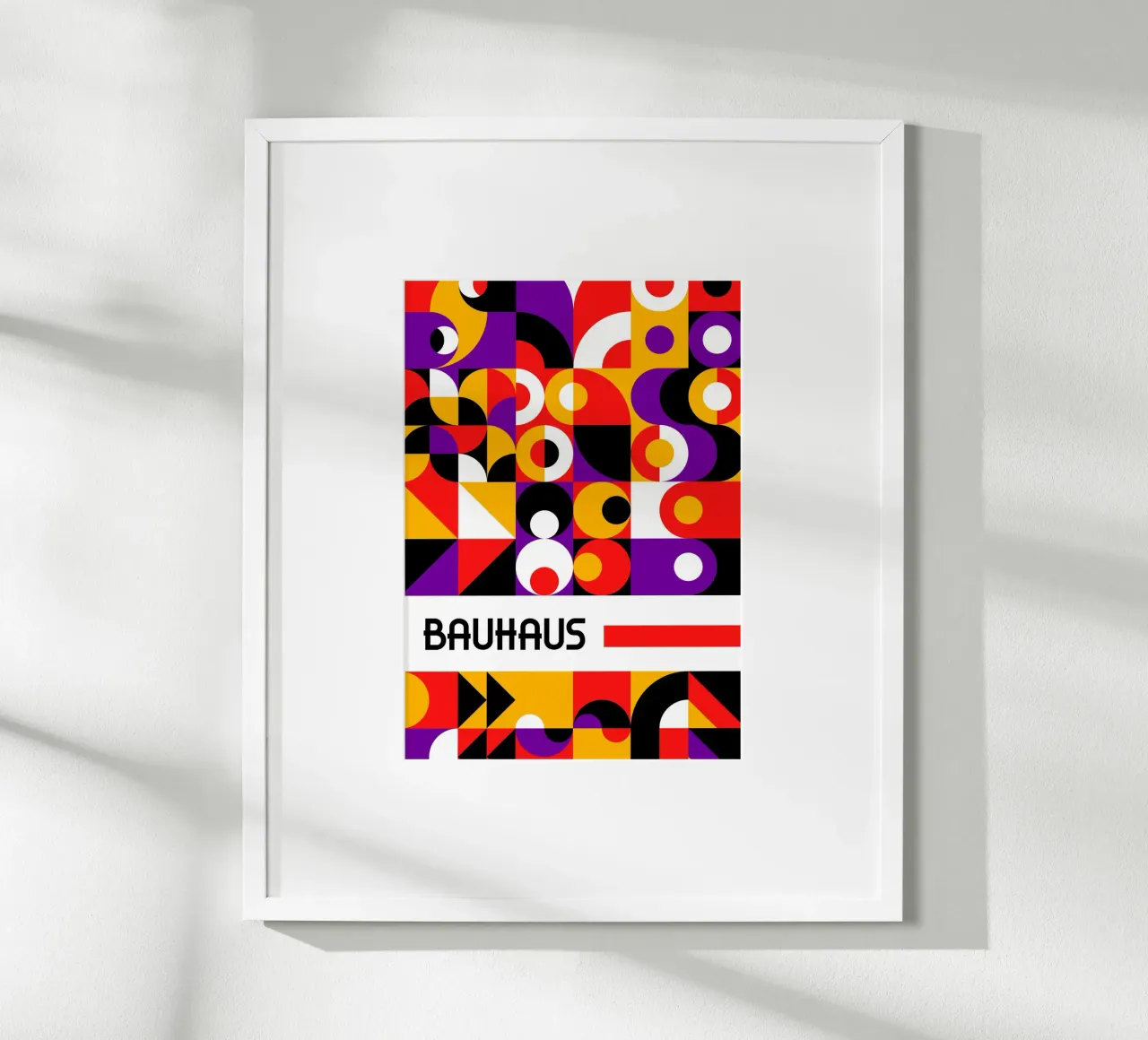 Bauhaus Total Composición Abstracta | Colores Primarios Geometri poster de Grungeo