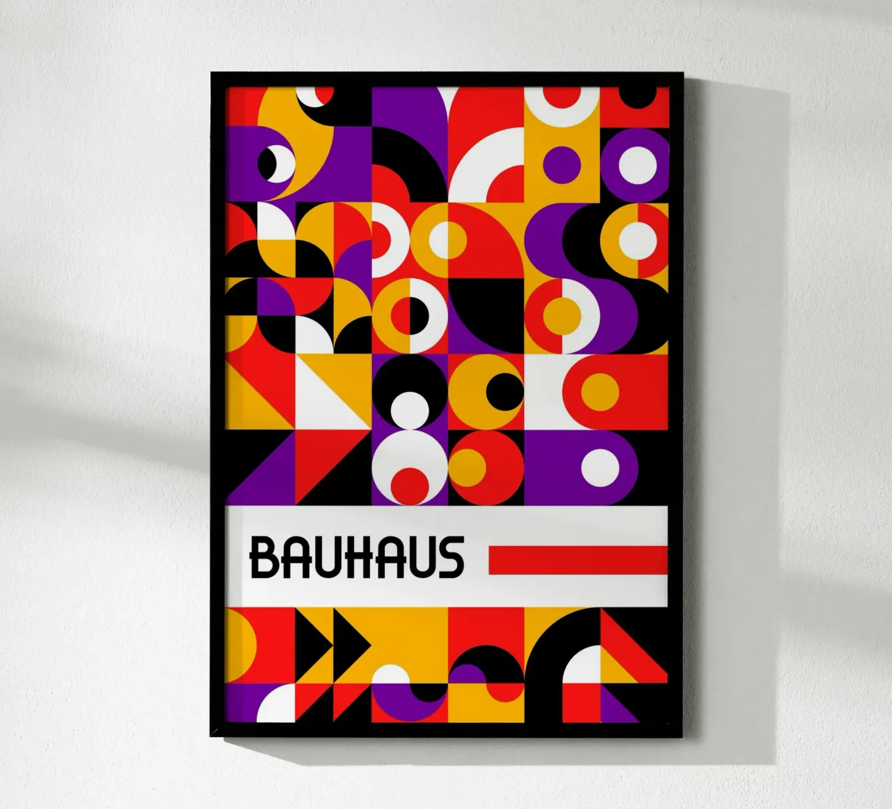 Bauhaus Total Composición Abstracta | Colores Primarios Geometri poster de Grungeo