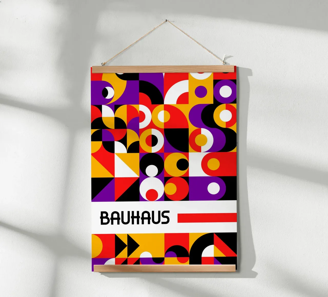 Bauhaus Total Composición Abstracta | Colores Primarios Geometri poster de Grungeo