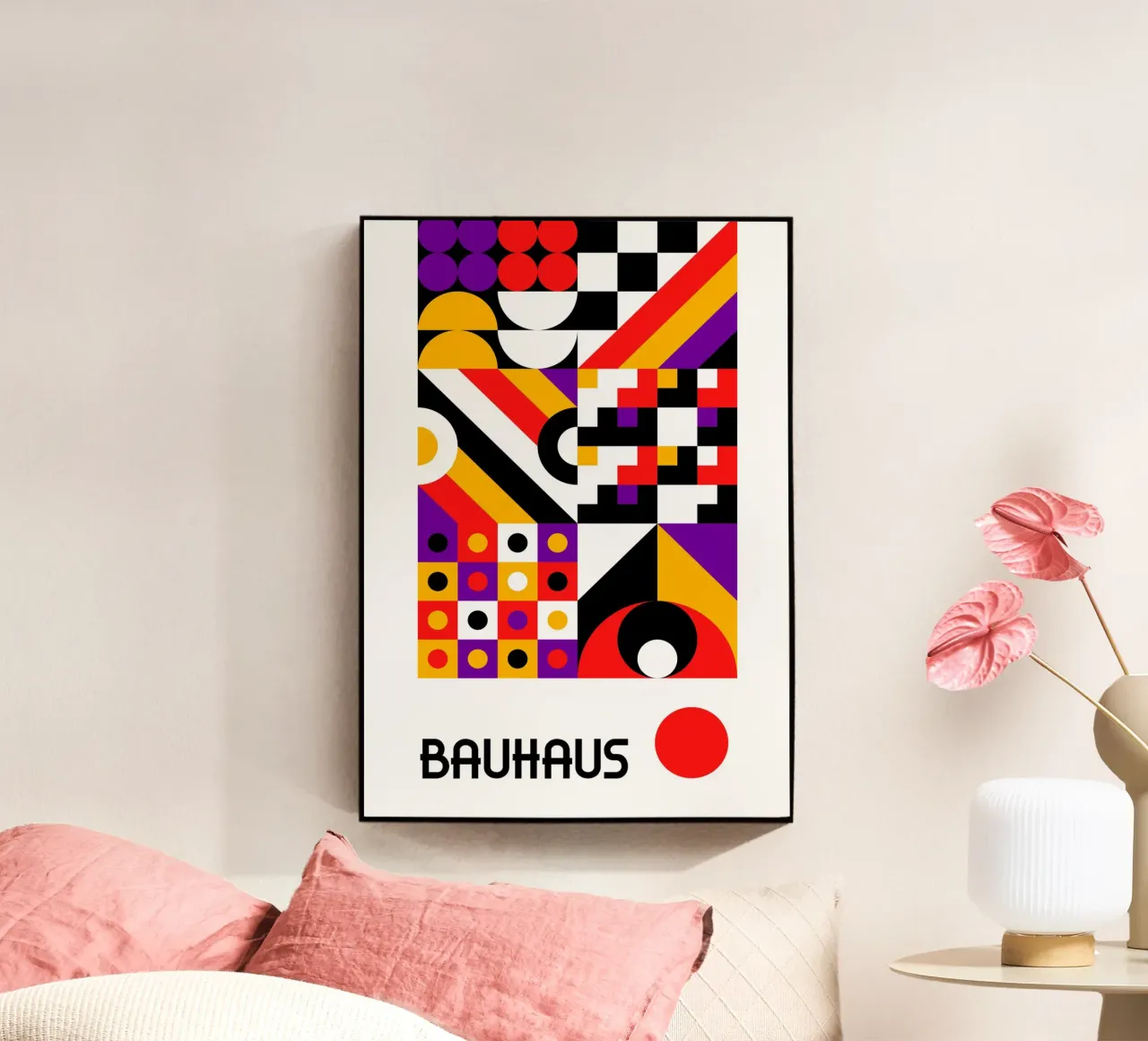 Bauhaus Forme geometriche complesse Stampa astratta a colori plexiglass da Grungeo