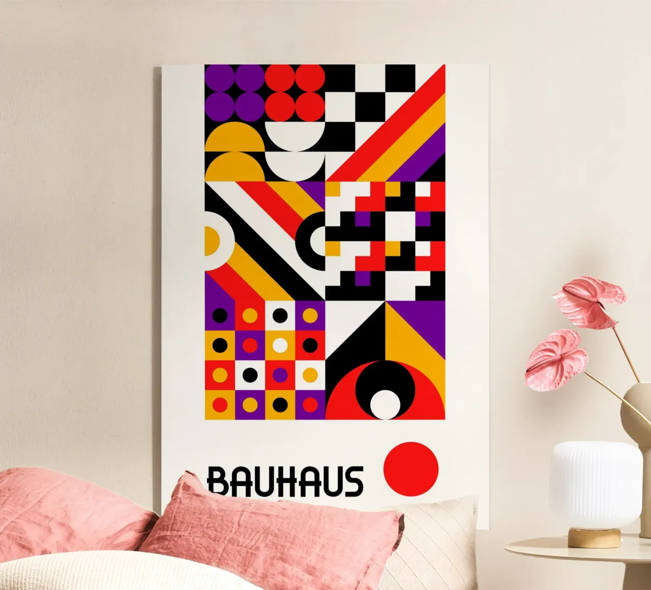 Bauhaus Forme geometriche complesse Stampa astratta a colori plexiglass da Grungeo